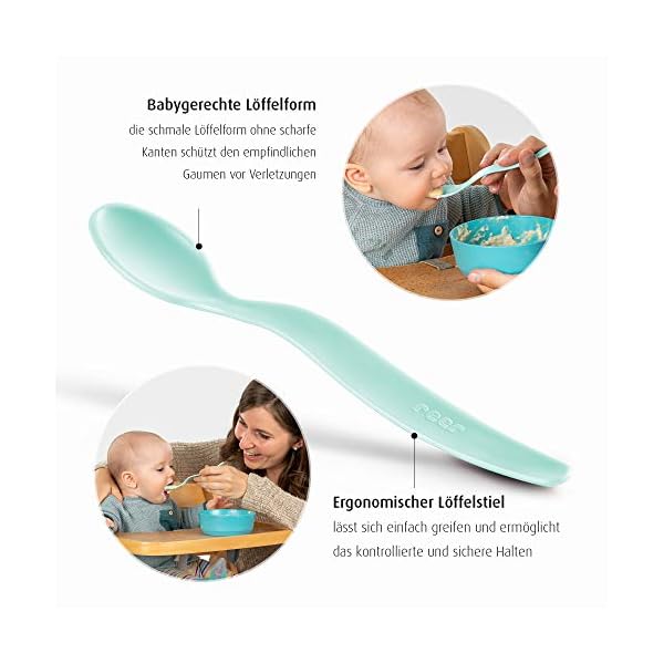 Reer 23022 BabySpoon Fütterlöffel-Set, 5 Stück, Babylöffel, Fütterlöffel mit extra langem Griff, mehrfarbig – Bild 5