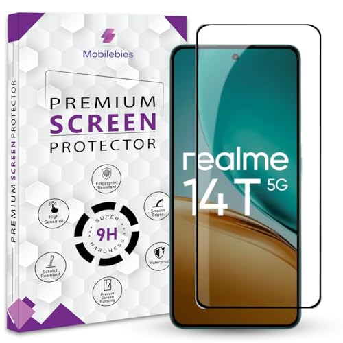 Image of Premium Tempered Glass Screen Protector Guard For Realme 14T 5G (6.67 Inch, Pack of 1) | Scratch Resistant Edge to Edge Coverage With Easy to installation kit