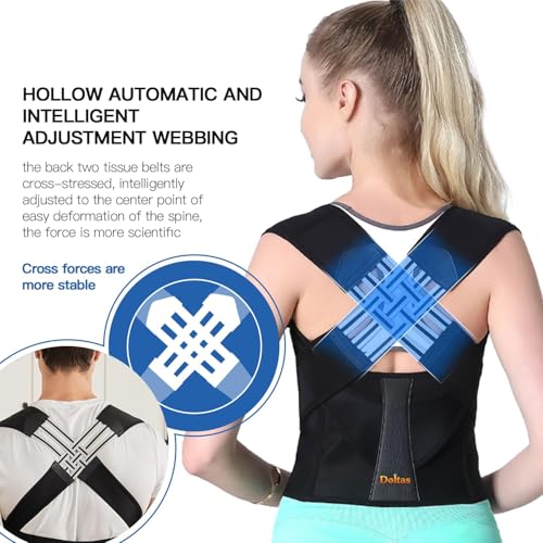 Image of DOLTAS Neoprene X-Cross Posture Corrector Belt Universal Size Shoulder & Back Support Belt | Back Straightener Brace For Spine & Body Posture Correction | Clavicle Support For Unisex | Universal Size