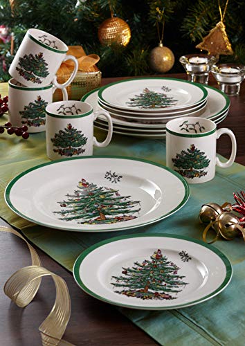 Portmeirion-Spode-Christmas-Tree-Dinner-Plates-set-of-4-Dinner-Plates-with-Christmas-Design-105-Inch-Christmas-Dinnerware-Made-of-Fine-Earthenware-Dishwasher-and-Microwave-Safe