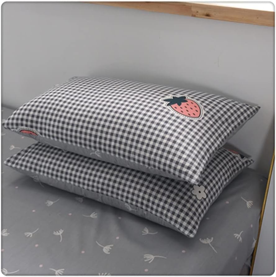 Northern Europe Cotton Minimalist Small Fresh Single Envelope Pillow Case Single Lovely a Pair(Style A)