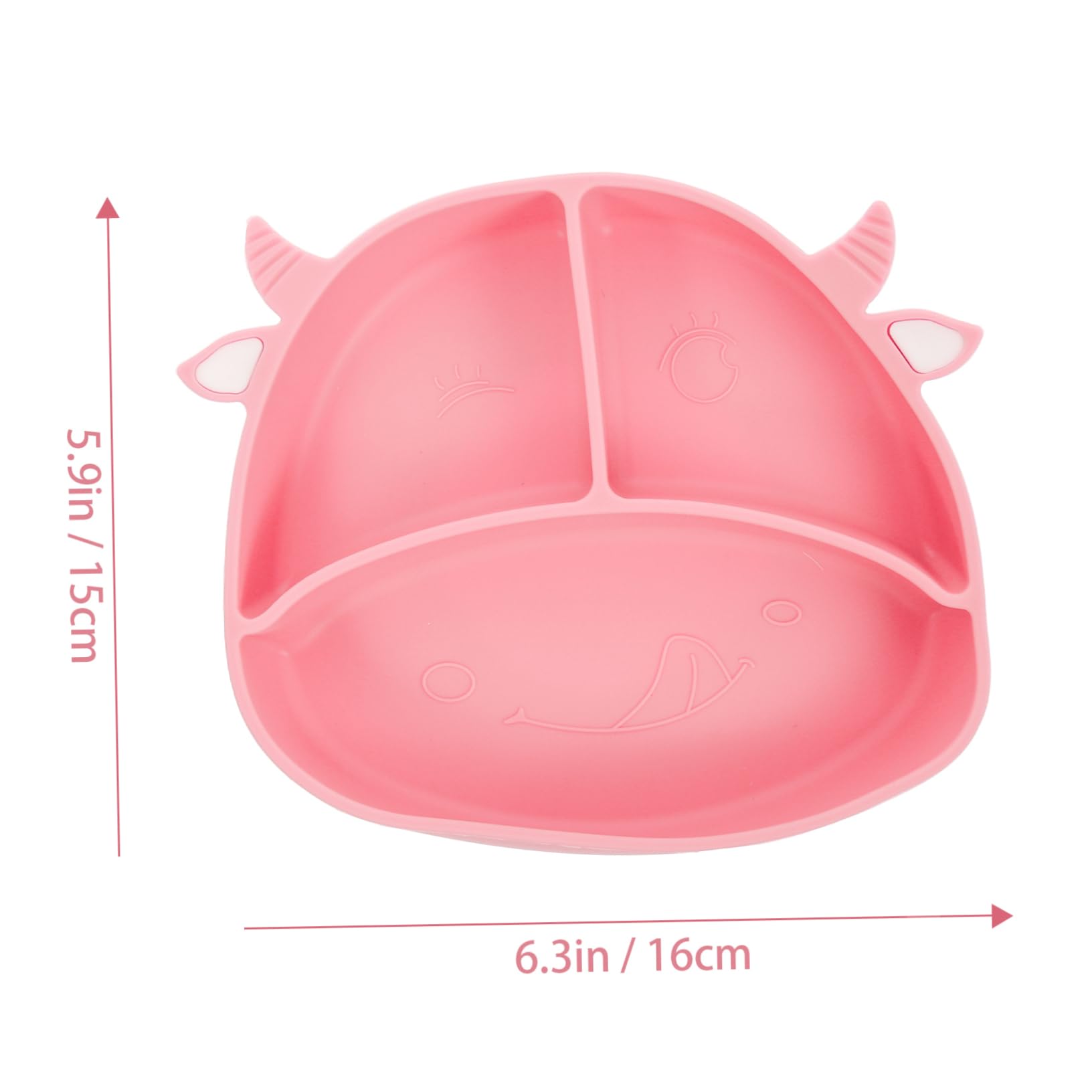 Milisten 1Pc Silicone Plate with Suction Base Divided Tableware for Safe Heat Resistant Compartment Design for Home Use for Mealtime with Fruits Vegetables and More