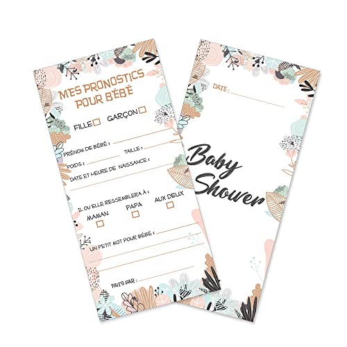 Cartes Pronostics Jungle pour Baby Shower - Animer votre Baby Shower entre Amies (Prono Jungle)