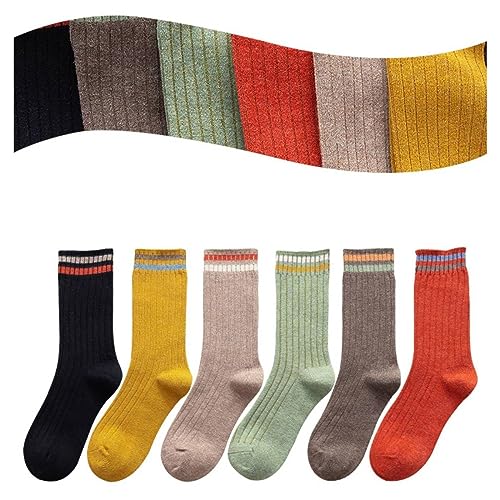 10 Pairs Fashion All Season Striped Crew Socks, Athletic Retro Cute Socks for Women Girls2