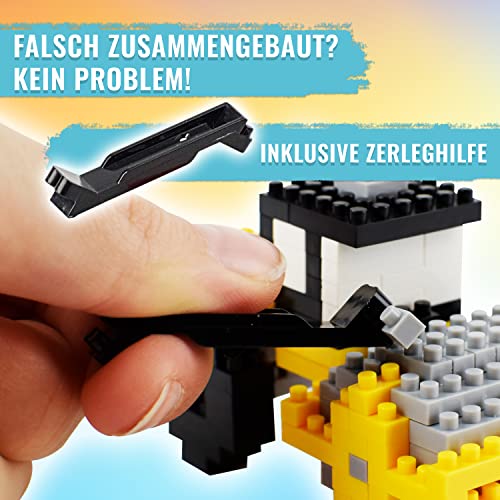 Creanino® BAUsteine BAUfahrzeuge | Micro Blocks Dampfwalze aus 146 Mini Bricks | Konstruktionsspielzeug ab 6 Jahren | 3D… – Bild 5