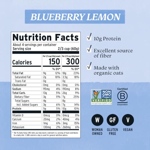 Image of Purely Elizabeth, Protein Granola, Blueberry Lemon, 8oz Bags (3 Pack)