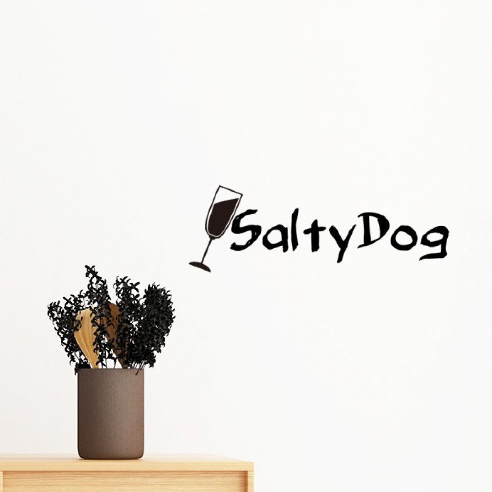 Sticker mural Salty Dog cocktail deco amovible sans abimer la peinture 40cm