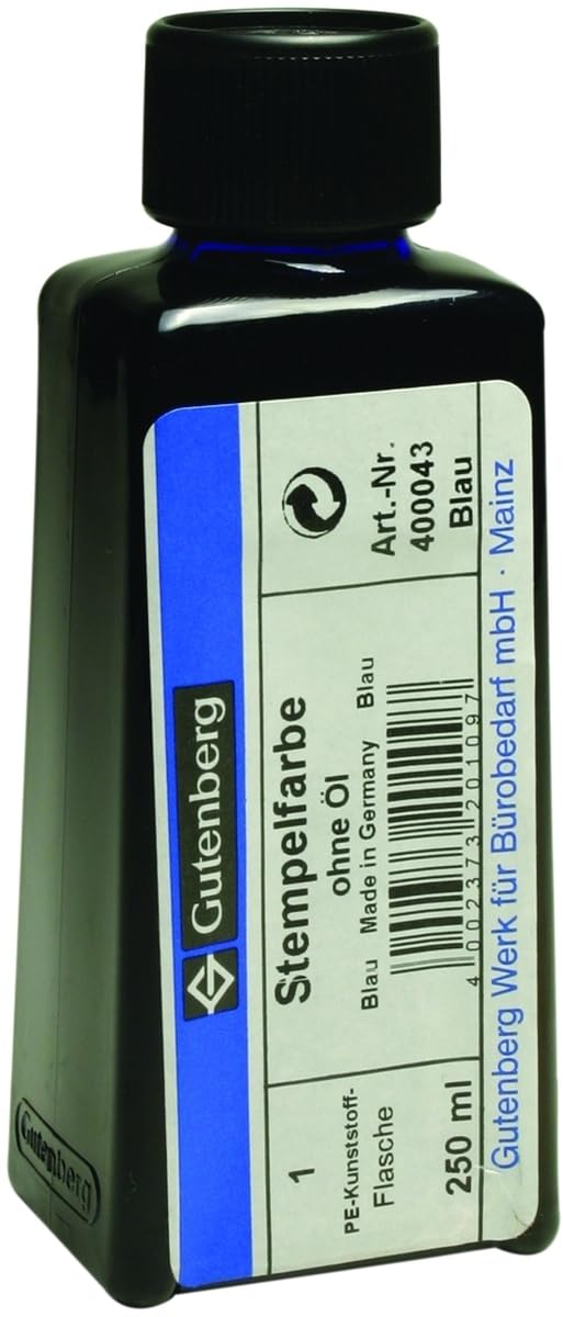 Gutenberg Stempelfarbe ohne Öl 250ml blau