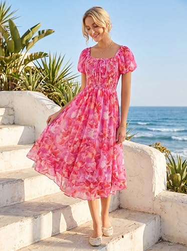 Image of GRACE KARIN Womens Summer Floral Maxi Dress 2026 Flowy Wedding Guest Dress A Line Boho Dresses Fashion Clothing with Pockets