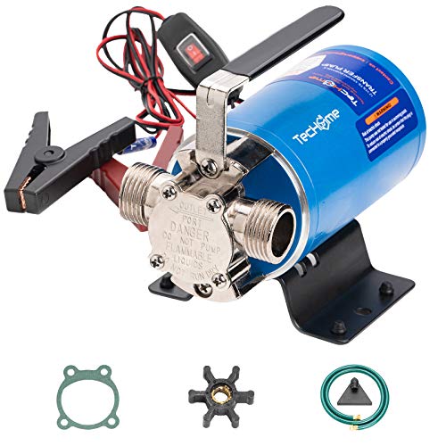 TecHome Water Transfer Pump, 12V DC 1/10HP 330GPH Water Pump, Portable Electric Utility Pump, With Water Hose Kit , for Garden, Lawn, Aquarium, Swimming Pool, Basement.