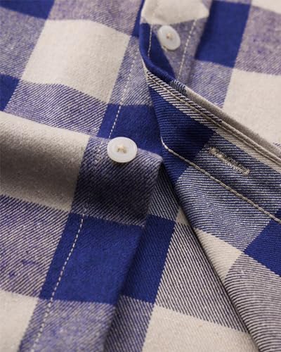 Image of Alimens & Gentle Men's Button Down Regular Fit Long Sleeve Plaid Flannel Casual Shirts