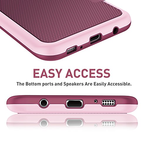 Galaxy S7 Edge Case, Till(Tm) Ultra Slim 3 Color Hybrid Impact Anti-Slip Shockproof Soft Tpu Hard Pc Bumper Extra Front Raised Lip Case Cover For Samsung Galaxy S7 Edge G935 5.5Inch [Wine] #TOP4