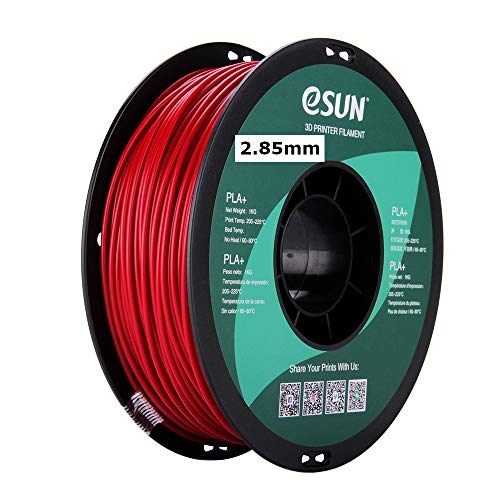 eSUN 3mm Fire Engine Red PLA PRO (PLA+) 3D Printer Filament 1KG Spool (2.2lbs), Actual Diameter 2.85mm + - 0.05mm, Fire Engine Red, (Pantone 199C)