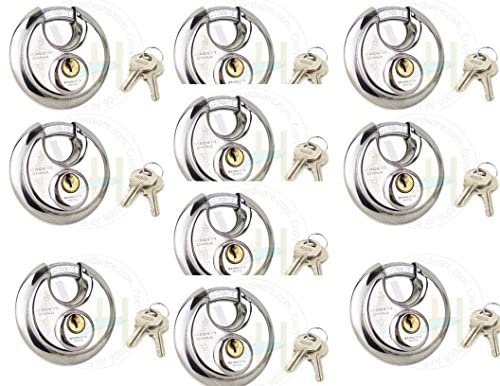 🔥 NU-SET 10x5820KA 70mm Round Disc Shrouded Padlock (10 Pack)