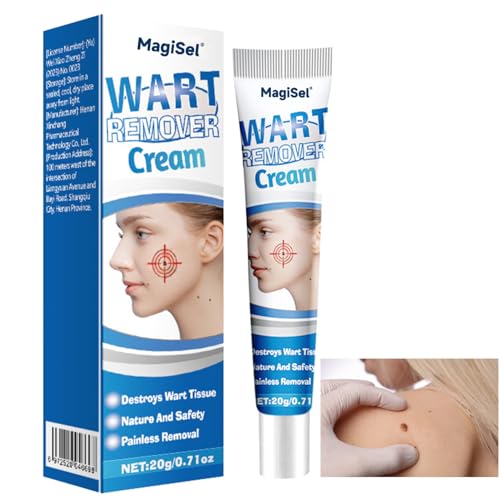 Crema para Verrugas 20g, Tratamiento Portátil con Textura Hidratante, Fácil Aplicación para Cuidado de la Piel Diario, Uso en Rostro, Cuerpo y Manos