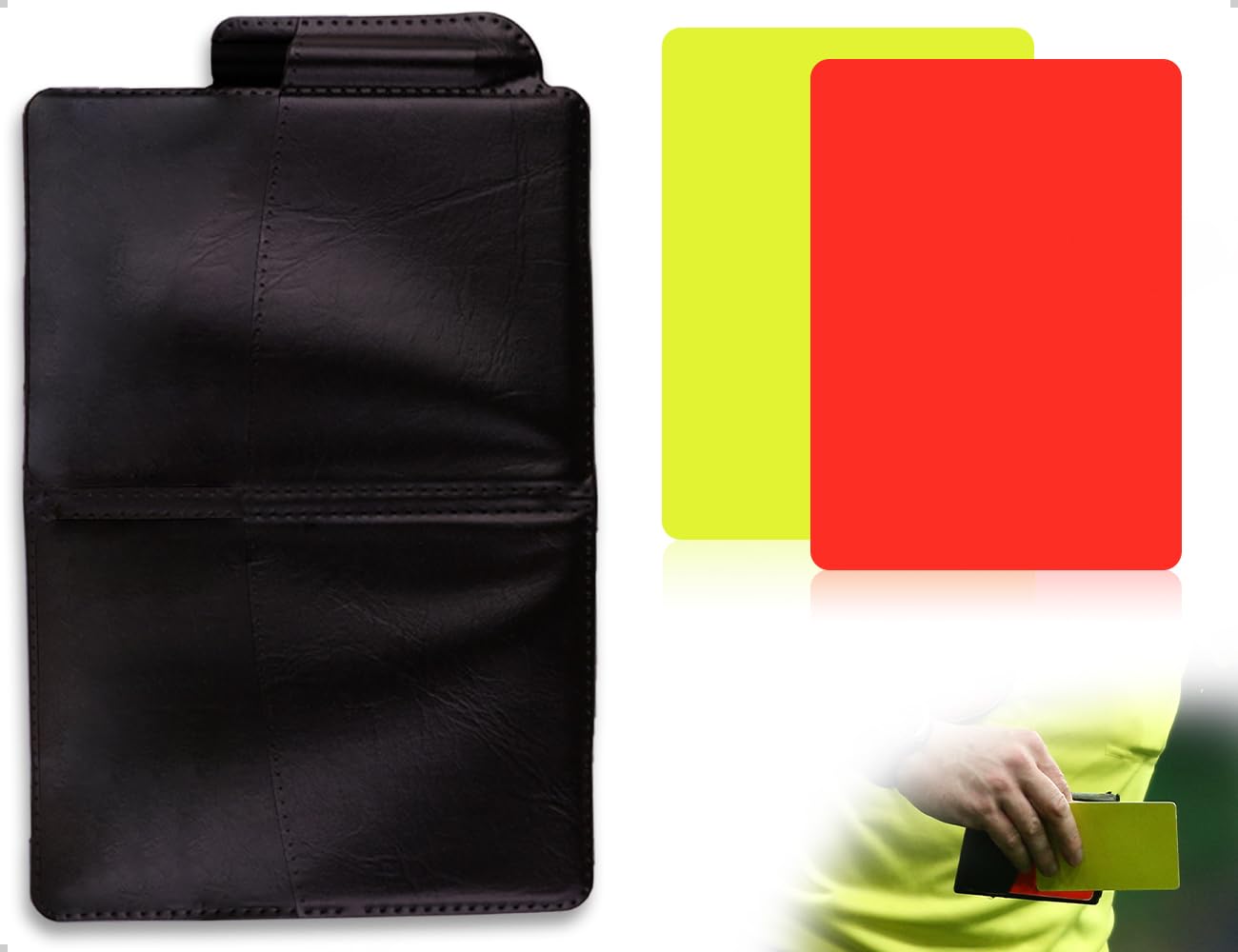 Juego de Tarjetas de Árbitro de Fútbol Rojas y Amarillas PVC con Accesorios