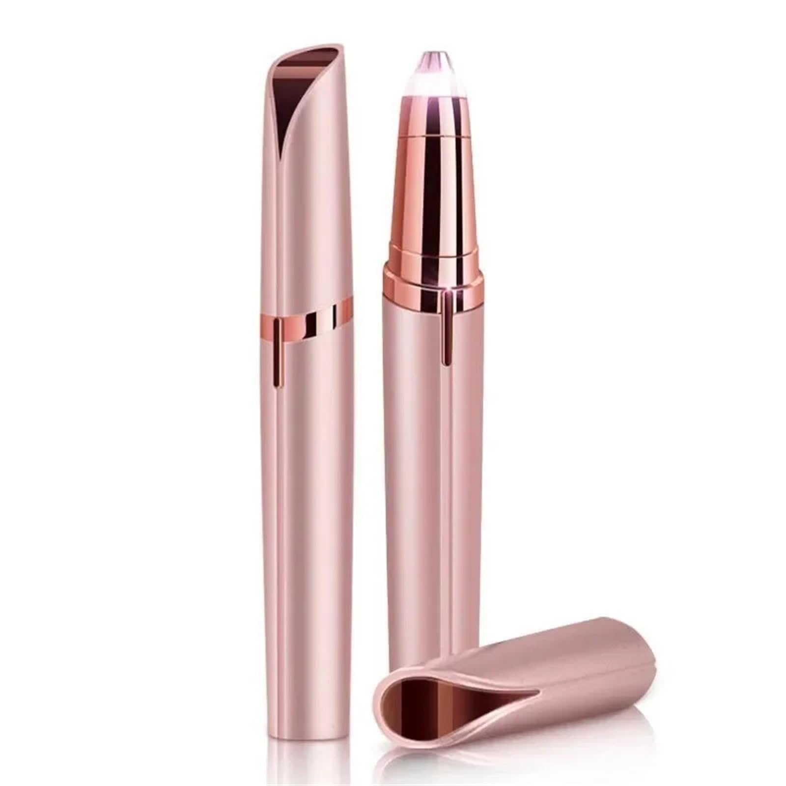 Epilatore elettrico per sopracciglia, caricatore USB, per la depilazione delle sopracciglia, mini rasoio per la rimozione indolore dei capelli (oro rosa)
