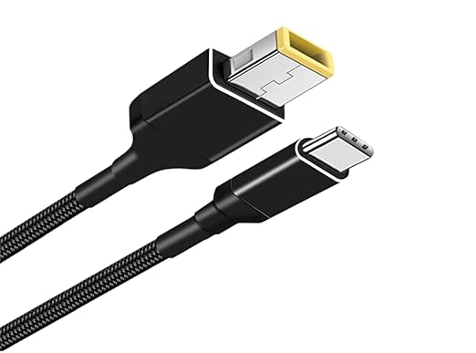 Adattatore USB-C a Slim Tip PD 100W Ricarica Rapida Cavo di Ricarica Nylon Intrecciato 1,8M per Lenovo Ideapad, Yoga, Legion, ThinkPad