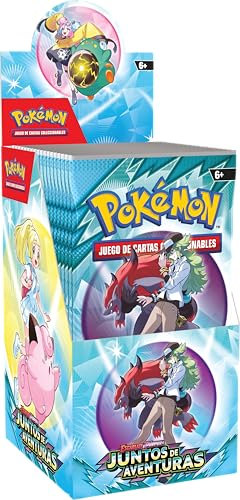 Pokémon: Expositor de Sobres de Mejora de Escarlata y Púrpura-Juntos de Aventuras de JCC Pokémon (18 Sobres de Mejora)