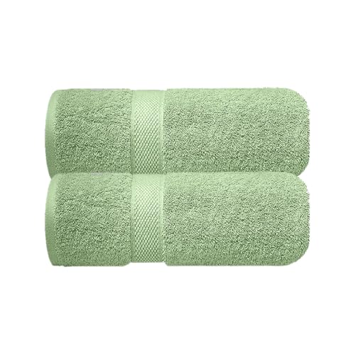 Image of Sulfar 100% Combed Cotton, Quick Drying Highly Absorbent, Luxury Hand Towel Set (Pack of 2, 40 X 70 cm) Nature Green