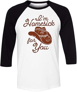 TeesAndTankYou Homesick for You Three-Quarter Raglan Sleeve Baseball Shirt Unisex X-Small White/Black