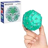 Anpole Magnetic Fidget Sphere, 12 Pcs Set Pentagons Puzzle Sphere Magnet Fidget Toys Fidget Balls Building Blocks Stress Relief Desk Toys for Teens & Adults (Green)