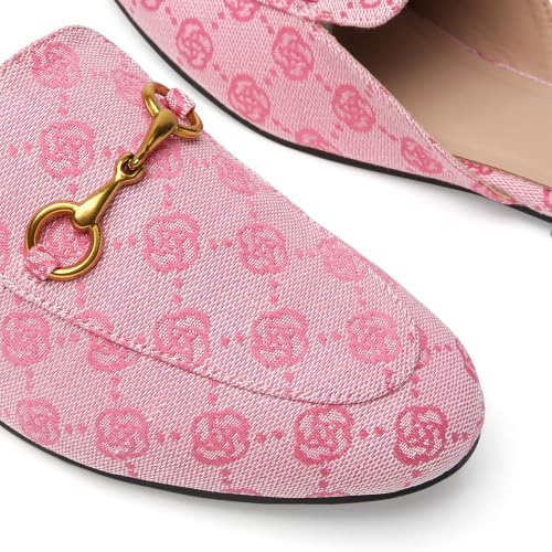 Image of Minorsu Buckle Mules for Women Flats Loafers Shoes for Work Office Business