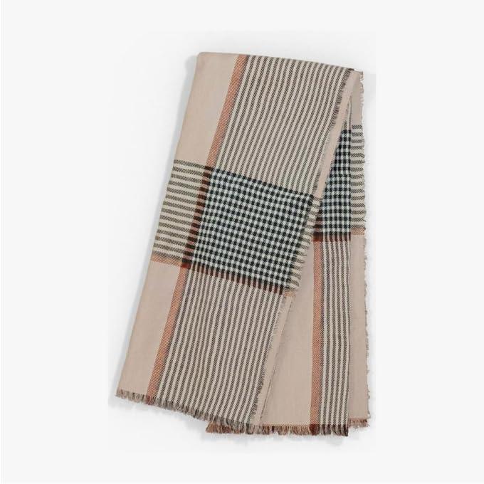 Outer Insect-Repellent Throw Blanket in striped plaid pattern