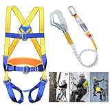 Kit de Arnés de Seguridad de Cuerpo Doble Gancho 2M, Protección Contra Caídas Arnés Construcción Cinturón con Cordón...