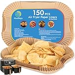 150PCS Air Fryer Liners for Ninja Dual, AF300UK AF400UK Disposable Paper Liners Accessories, Airfryer Parchment Liners Compatible with Ninja Cosori Cecotec and Other Dual Zone Air Fryers