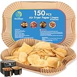 150PCS Air Fryer Liners for Ninja Dual, AF300UK AF400UK Disposable Paper Liners Accessories, Airfryer Parchment Liners Compatible with Ninja Cosori Cecotec and Other Dual Zone Air Fryers