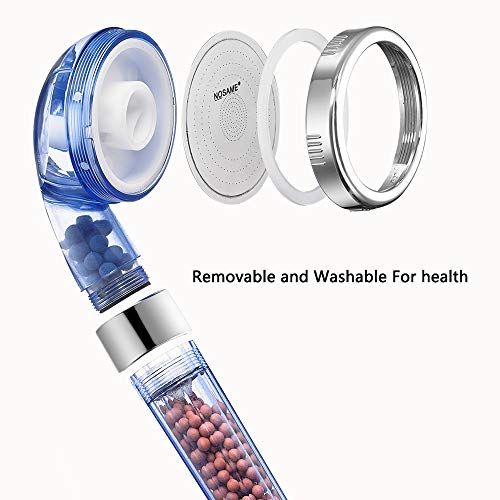 Nosame Shower Head, Filter Filtration High Pressure Water Saving 3 Mode Function Spray Handheld Showerheads for Dry Skin & Hair - Thumbnail 2