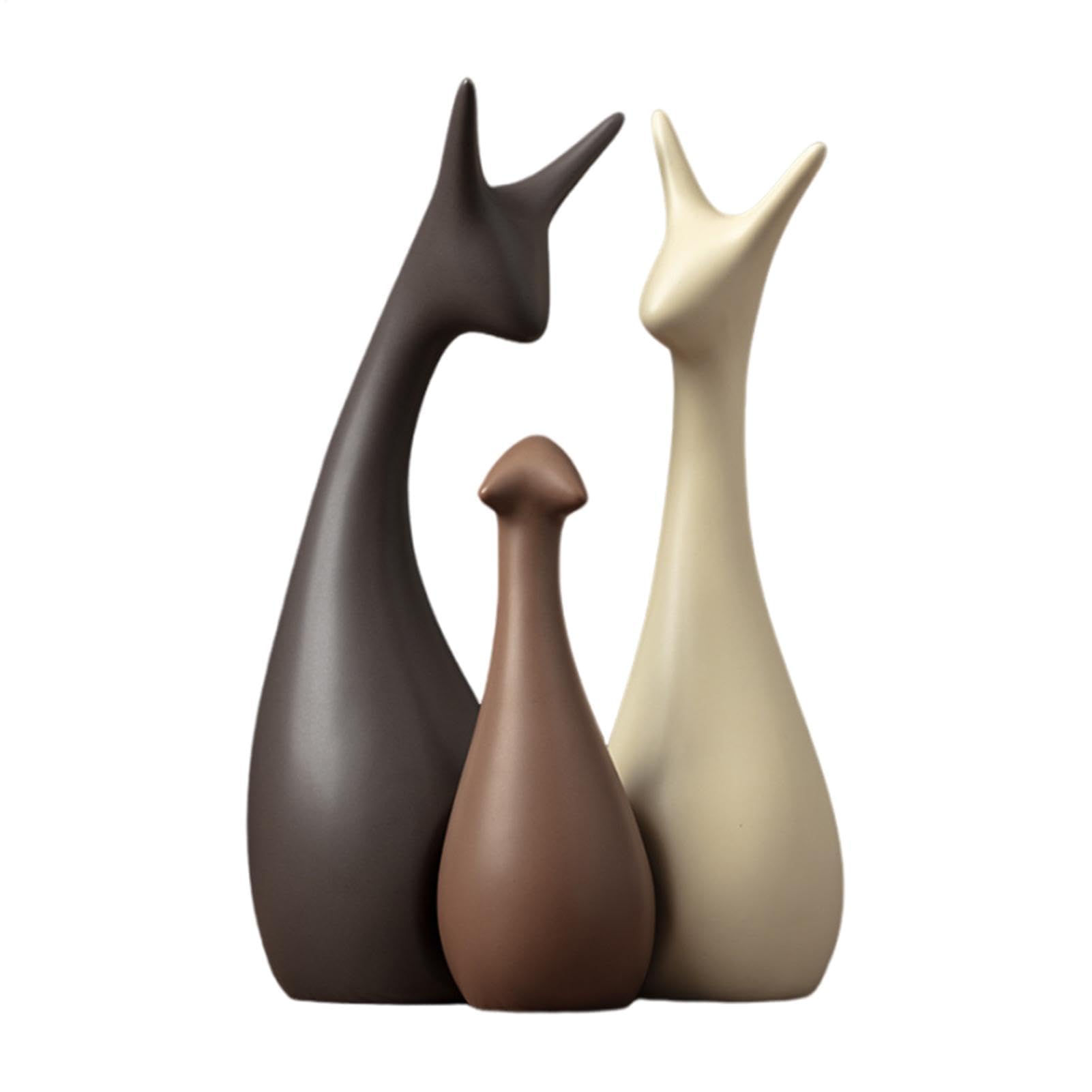 Rzeźba statuy rodziny trzech osób Nowoczesne figurki ceramiczne - statuetki artystyczne, urocze akcesoria domowe, zabawa