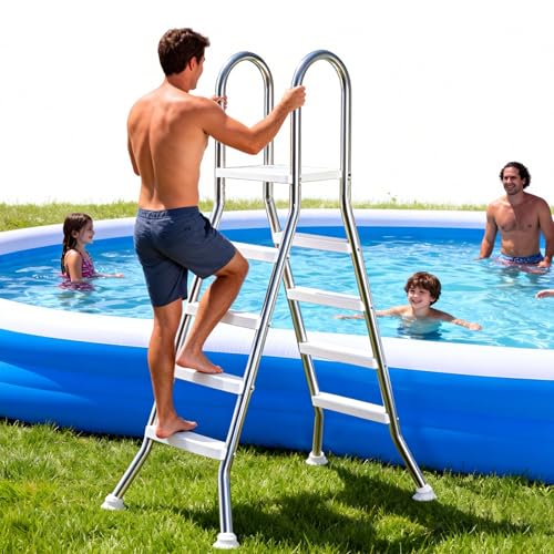 Escalera para piscina elevada 4 pasos doble entrada miniatura 4