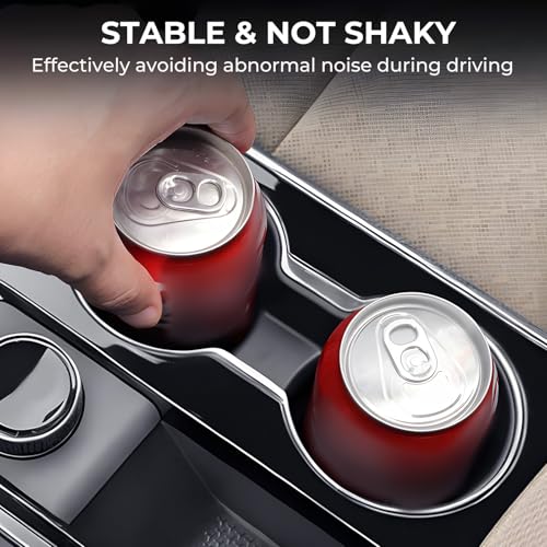Image of Center Console Cup Holder Inserts for Chevrolet Equinox 2026 2025 (Not for EV), Interior Accessories TPE Car Cup Holders Covers Protector for Chevy Equinox 2025-2026, Black