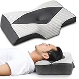 MyeFoam 枕 安眠 肩がラク 低反発 まくら 凹型の中空設計 頭が安定し 首や肩の負担にならない 高さ調整可 仰向き 横向き 父の日 母の日 記念日 誕生日プレゼント 洗える枕カバー ダークグレー