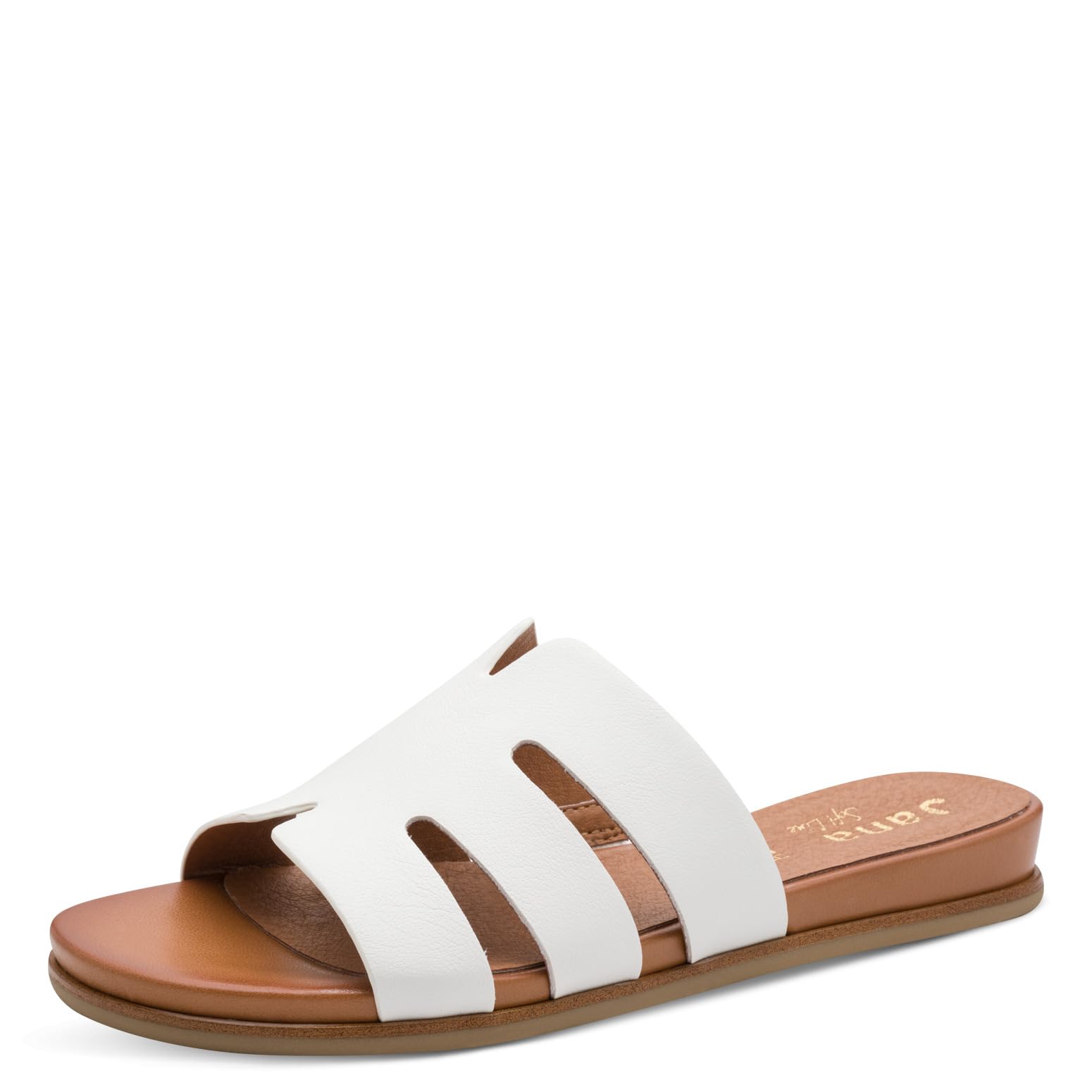 Jana Women's Mule Flat Vegan Platform, White, EU 42