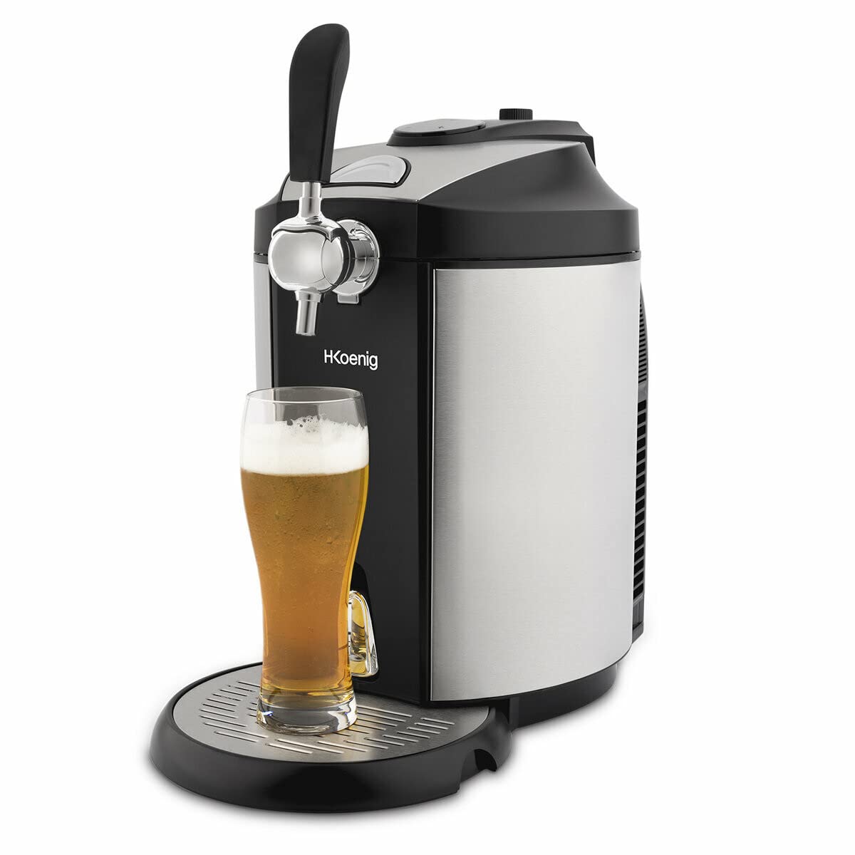 H.Koenig BW1890 Spillatrice per Fusti Universali 5L, Pressurizzati e Non-pressurizzati, Design innovativo, Temperatura Regolabile 2-12°, 65W, Nero/Grigio