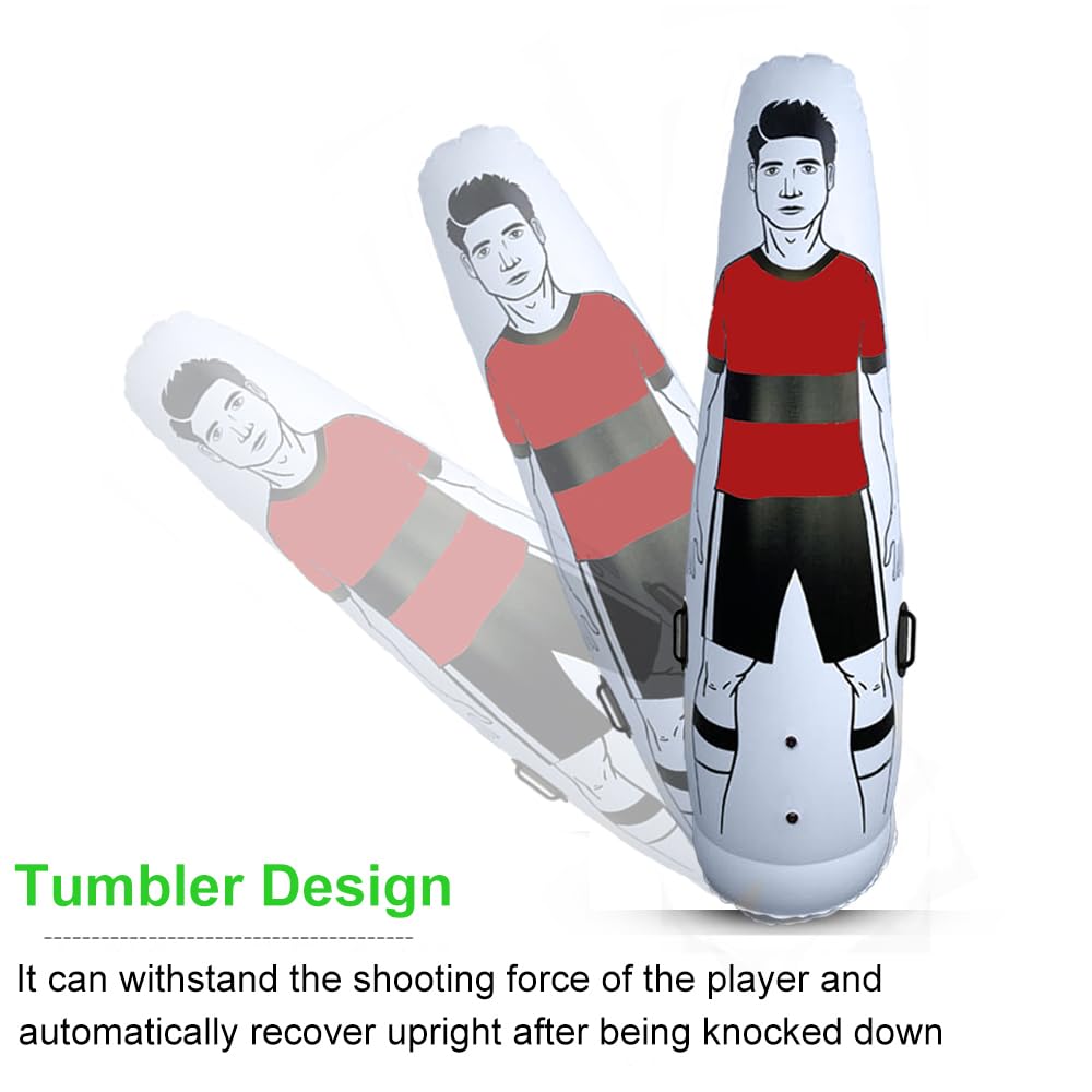 TNZMART Red Soccer Aufblasbares Schnuller-Set, Freistöße, Luftpuppe, Wand, Fußball, Training, Schnuller mit Pumpe für Anfänger
