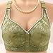 Women's Fashionable and Casual Front Buttoned Underwear for Elderly People Skin Strapless Bra for (Green, M)