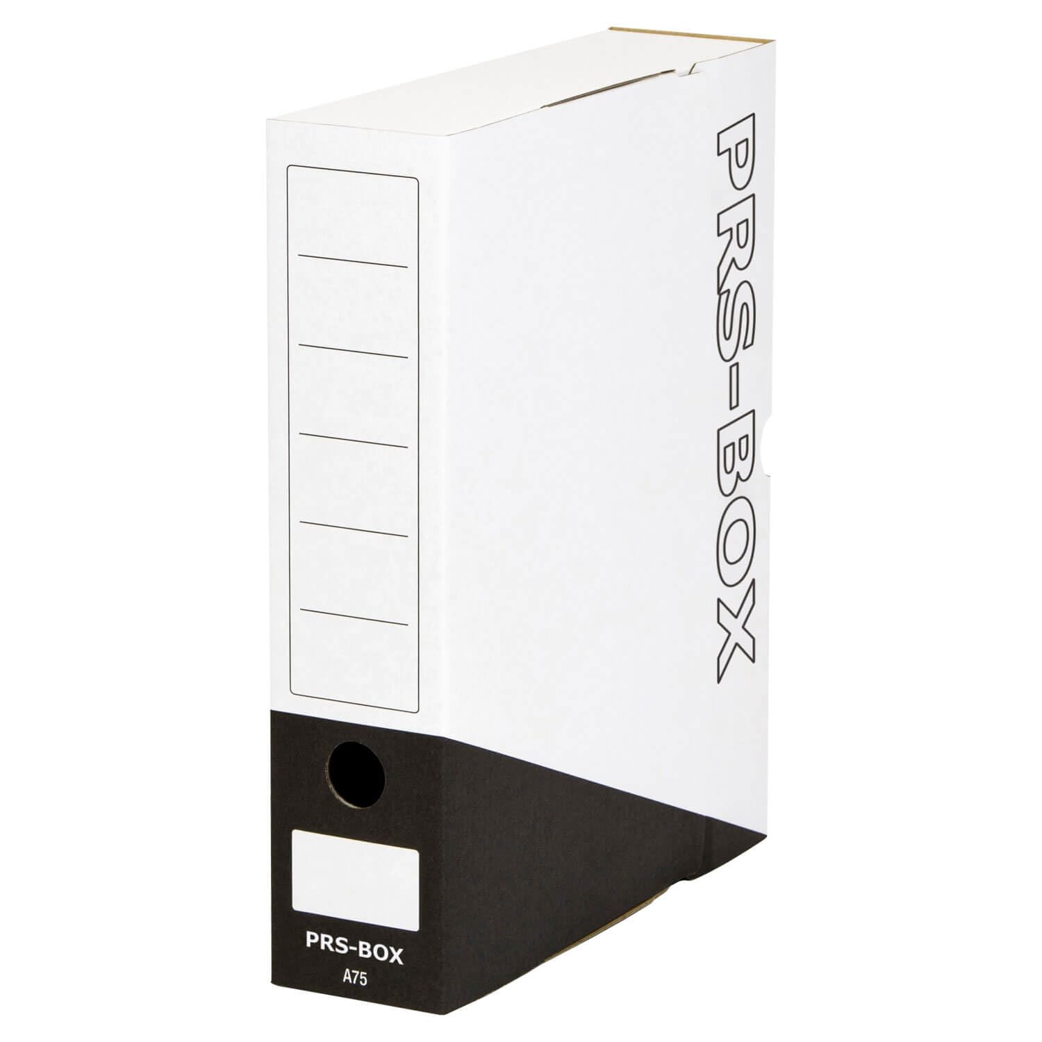 PRS Archivbox A75 schwarz, Rückenbreite 75mm, 20 Stück | Archivmappe, Archivcontainer, Ablagebox, ident zur PRESSEL Archivbox A75