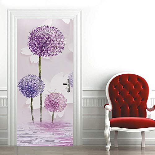 Papier Peint Porte Ruelle 77X200CM Sticker Porte Trompe l'oeil Effect 3D pour Décoration Mur Salon...