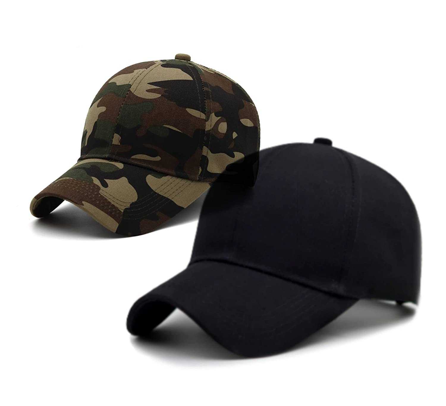 RR DESIGN Brand Soft Cotton Adjustable Unisex Cap for Men and Women Freesize Baseball Caps (Pack of 2)