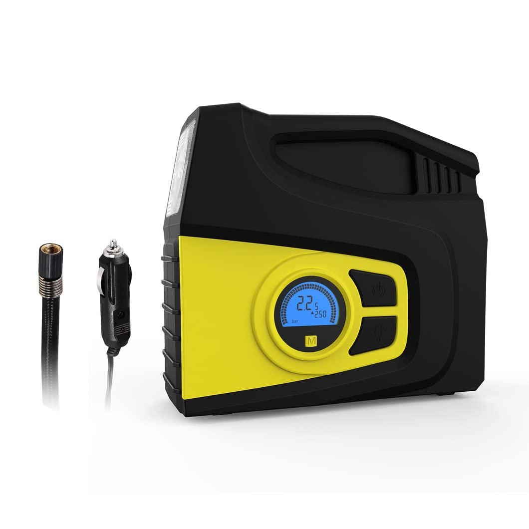 Nsdsb ELEPAWL LD-1602 Portable Multifunctional Inflator Pump With Digital Display & Bright LED Light Three Modes Plug And Play