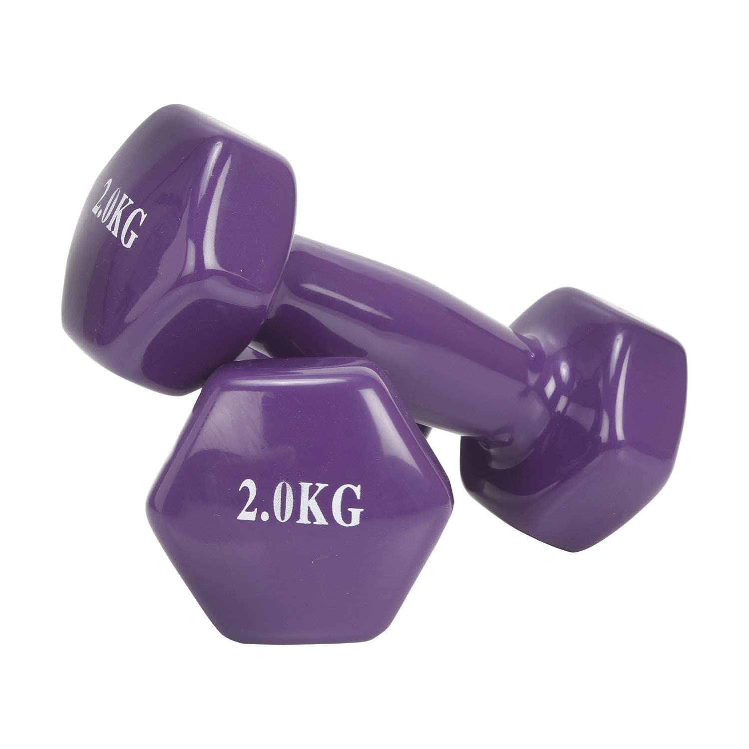 MGW Vinyl Hexa Dumbbells (Set of 2) (Colour may vary) (2KG Pair)