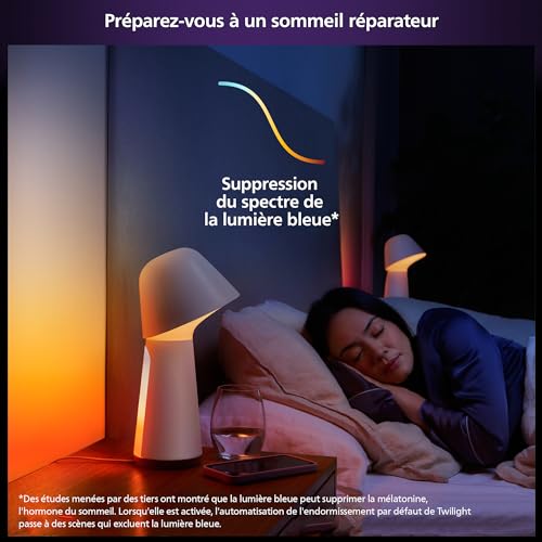 Lampe de chevet et de réveil connectée Twilight Lumiere et colorée Compatible bluetooth Neuf - vue 5