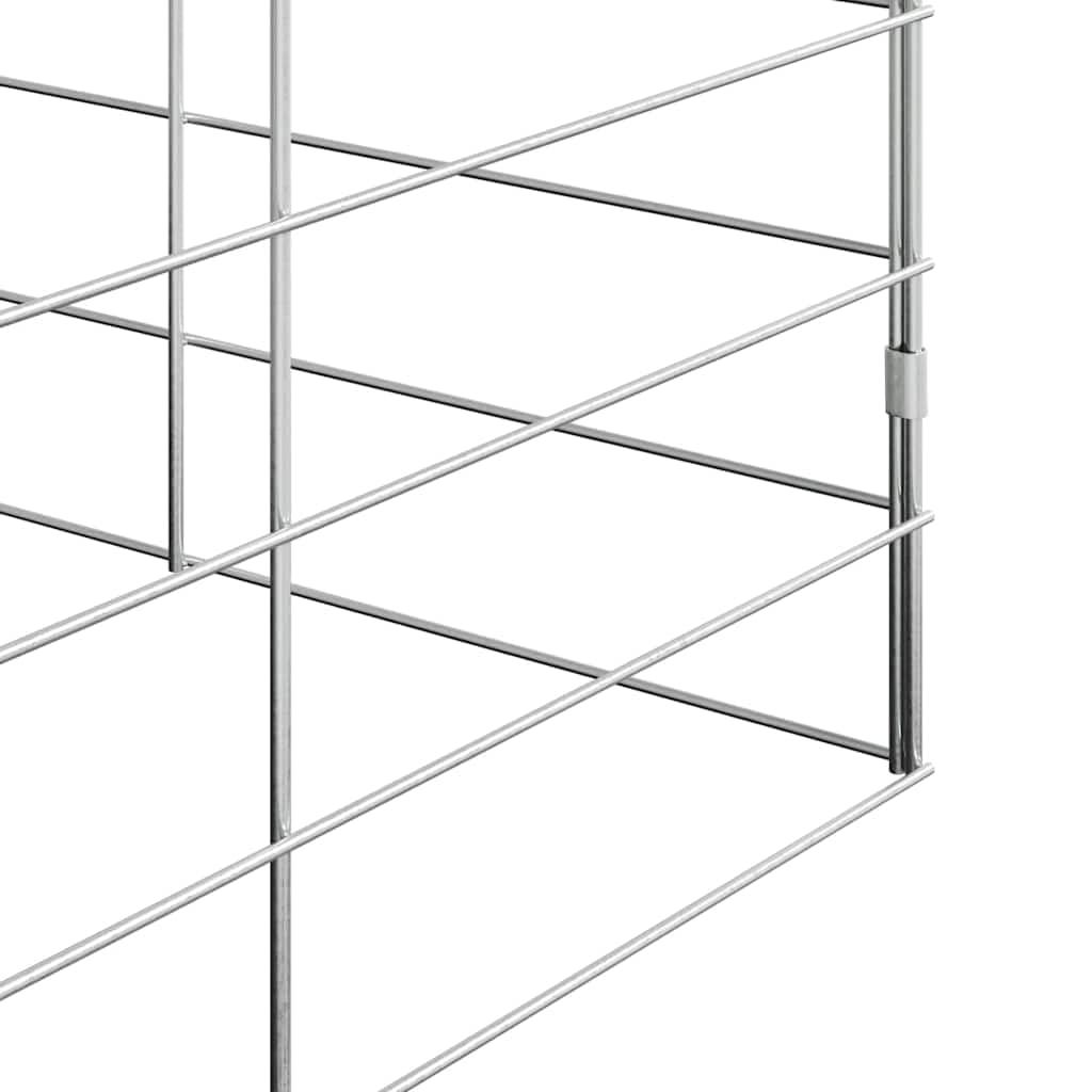 Obudowa dla kur, stal ocynkowana, 2 sztuki, srebrna, 600 x 100 x 210 cm, duża klatka dla świnek morskich, chomików, na zewnątrz, ze schowkiem i drzwiami dostępowymi