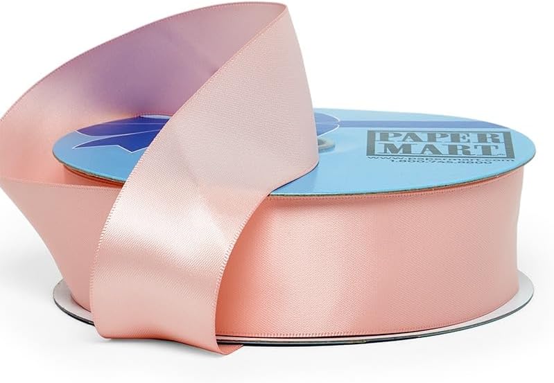 3 x 25ヤード クォーツ ピンク ダブルフェイス サテンリボン