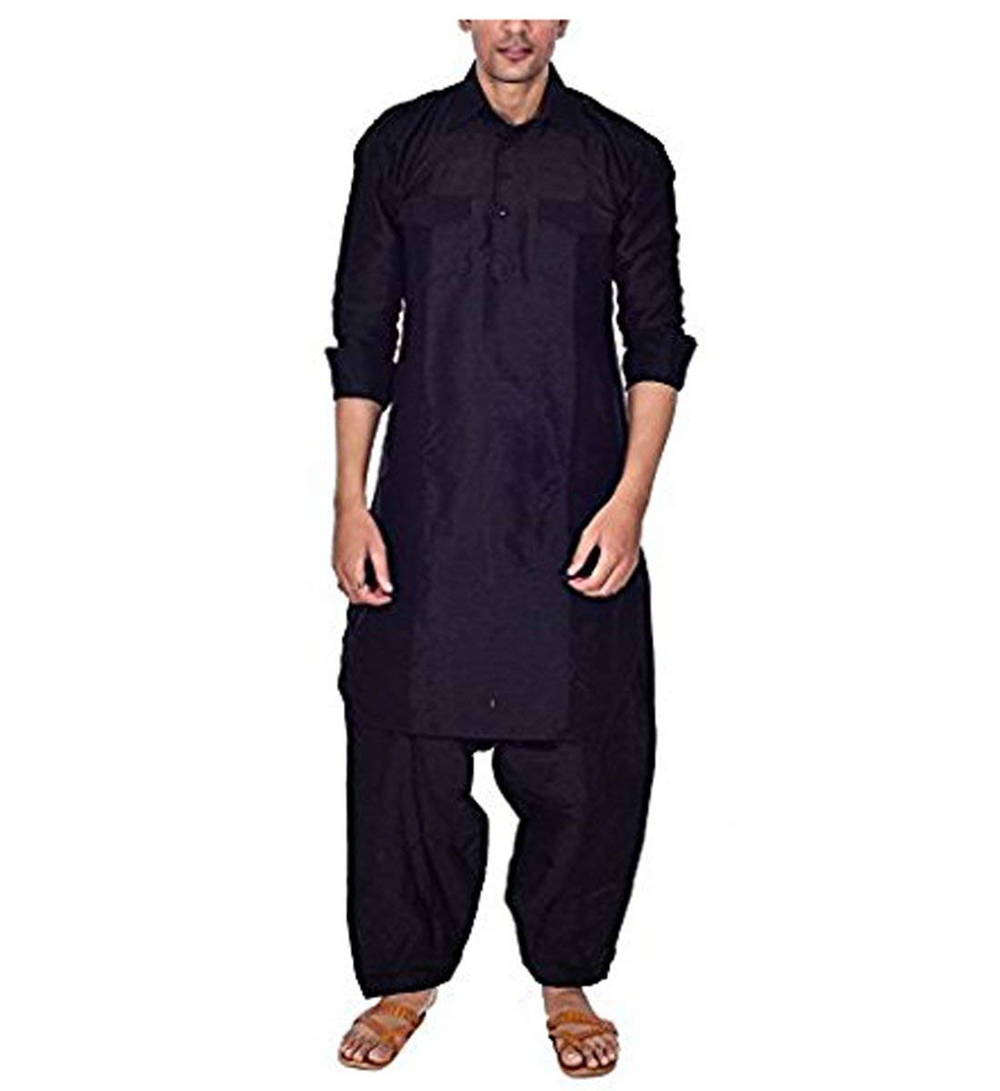 Men's Silk Blend Festive Pathani Suit-image-15