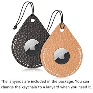 2 pack airtag holder leather case air tag cover keychain gps tracker remote finder key travel backpack pet locator   cucciolini doodles